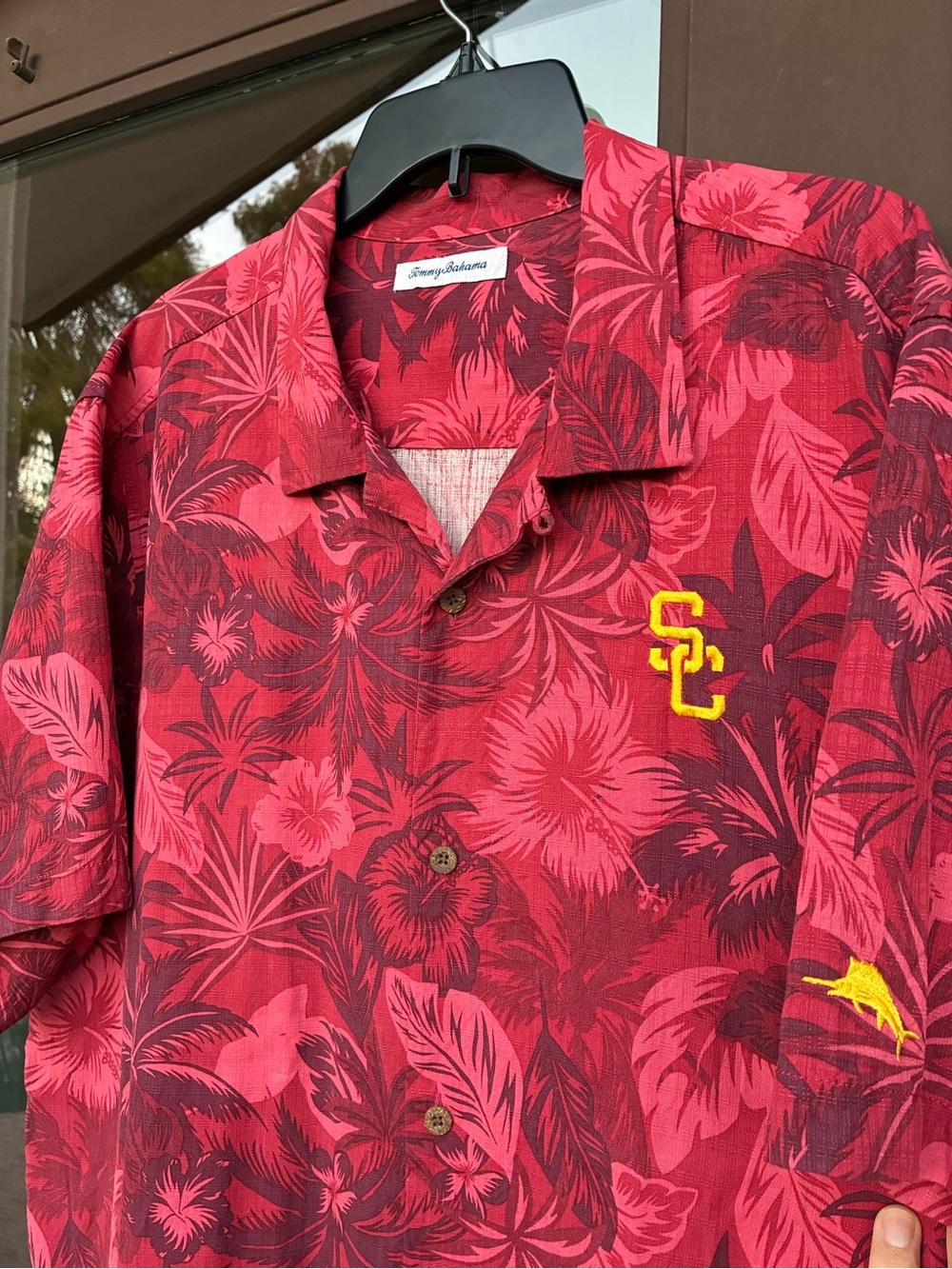 Tommy Bahama University of Southern California USC Hawaiian Camp Shirt XL
